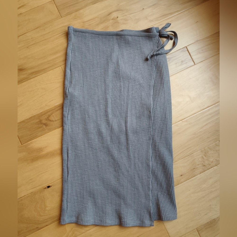 Joe Fresh Blue Ribbed Pencil Skirt